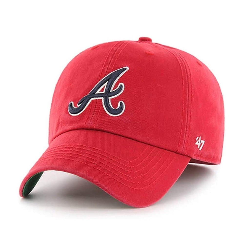 Atlanta Braves 47 Brand Clean Up Red Adjustable Unisex‎ Hat Cap